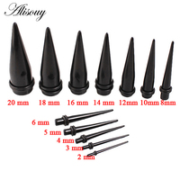 1 Paire de Dilatateurs d'Oreilles en Acrylique Transparent Noir pour Femme, 1,6 mm-25 mm, pour Piercings et Expansions d'Oreilles