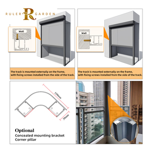 Thông minh gió kháng pergola Rèm Shades ban công sân thượng Bistro ngoài trời Windproof màn cơ giới Zip theo dõi dây kéo màn hình - Product Image 3