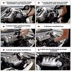 Гоночный впускной коллектор из алюминиевого сплава серии K20 K24 K для 2002-2005 Honda Civic Coupe(Si) RSX K20A K20A2 K20Z1 K24A1 - Product Image 5