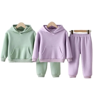 Bio-Baumwolle Kinder-Jogelanzug Jungsbekleidung-Sets umweltfreundliches Kleinkind-Kleidungs-Set Kinder Fleece-Kapuzenpullover-Sets Kinder Trainingsanzug - Product Image 1