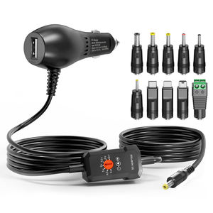 Chargeur de voiture universel mini pour ordinateur portable 34W 3-4.5-5-6-7.5-9-12V 2A Adaptateur de voyage pour voiture pour écouteurs/ordinateur portable/tablette/bande lumineuse LED - Product Image 1