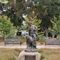 Décor de manoir de chasse français Sculpture Chasseur Valet Statue Bronze