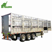 Semi-remorque à 3 essieux, 50 tonnes, à ridelles réglables multi-niveaux pour le transport de bétail et d'aliments en vrac