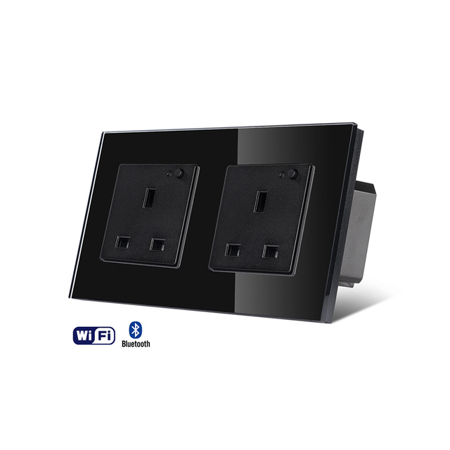 Home Intelligent TAWOIA Factory Interior Home Smart Wifi UK Style Socket European Double Socket With Double Frame