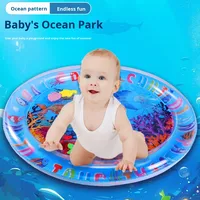 Tapis de jeu aquatique gonflable en PVC pour bébé, accessoire de développement pour le temps sur le ventre, 69x51cm, écologique, non toxique, motif animaux de dessin animé