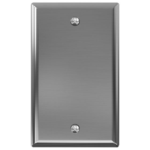 ELEGRP 1-Gang Blank Stainless Steel Wall Plate, Metal Blank Outlet Cover, Faceplate Cover for Unused Outlets/Switches