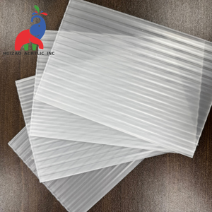 Hoja acrílica acanalada transparente con patrón decorativo a rayas, hoja extruida acrílica PMMA de 2mm para exteriores - Product Image 5