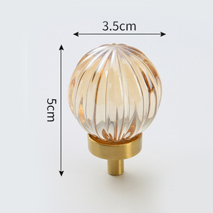 가벼운 고급 가구 캐비닛 서랍 크리스탈 손잡이 골드 클리어 옷장 손잡이 - Product Image 3