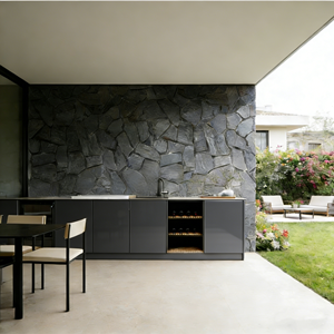 Уличный кухонный шкаф из высококачественной нержавеющей стали, современный компактный кухонный гарнитур с раковиной - Product Image 1