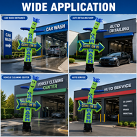 Danseur gonflable publicitaire personnalisé pour lavage de voitures, avec flèches, idéal pour les campagnes publicitaires dans les concessionnaires automobiles