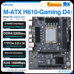 การลบเมนบอร์ดเดสก์ท็อป H610 DDR4หน่วยความจำแรมที่รองรับโปรเซสเซอร์ Intel 12th และรุ่น13th - Product Image 2