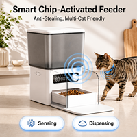 Distributeur de nourriture intelligent pour animaux de compagnie de 4,5 L avec puce RFID, enregistrement vocal et mode d'alimentation programmée, bol anti-vol pour chats