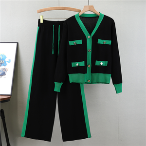 Nuovo Completo Autunnale Elegante da Donna alla Moda con Maniche Lunghe, Maglione e Pantaloni Lavorati a <span class=keywords><strong>Maglia</strong></span>, Set Due Pezzi di Abbigliamento Femminile - Product Image 6