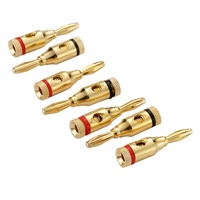 Connecteur de câble de haut-parleur de prise banane plaqué or de 4mm Connecteurs d'amplificateur de puissance pour équipement audio