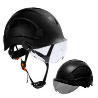 Casque de sécurité ZUJA epi ANSI/EN 397, chapeau de secours ABS, rigide et réglable avec visière, Construction à 6 points
