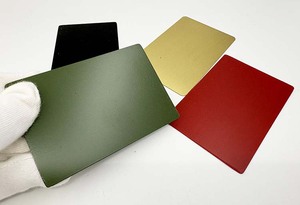 Carte de visite NFC en acier inoxydable couleur personnalisée, gravure laser du logo, plaques nominatives vierges sablées - Product Image 2