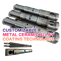 Vis et cylindre coniques à double extrudeur haute performance pour ligne d'extrusion de cadres de porte en PVC WPC, teneur en CaCO3 150 Phr - 65/132