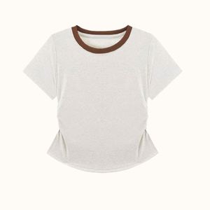 Camiseta Corta Ajustada de Dos Tonos para Mujer, Estilo Veraniego, Personalizada - Product Image 3