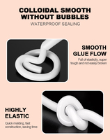 Scellant adhésif en silicone pour verre de haute qualité certifié ISO, imperméable, à haute élongation, pour la construction et l'emballage