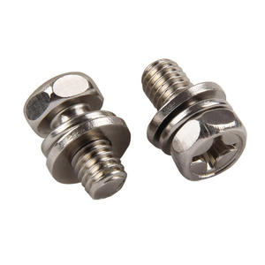 <span class=keywords><strong>Tornillo</strong></span> combinado M6 M4 niquelado, junta de correa de acero inoxidable galvanizado, pernos de almohadilla de tope, medición métrica cruzada hexagonal - Product Image 3