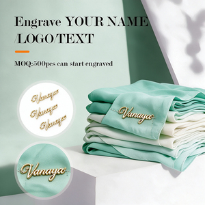Étiquette en métal personnalisée à coudre, étiquette en métal doré pour hijab musulman, foulard, vêtements - Product Image 1