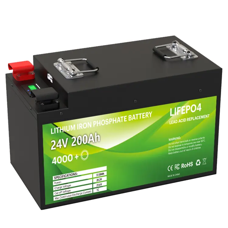 24V 200Ah Lifepo4 Lithium-akku Golf Cart Battery rechargeable deep cycle lifepo4 solar energy storage
