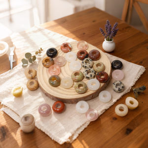 Perles d'abacus en cristal naturel à gros trous pour la guérison, la méditation, l'énergie des chakras, la prière, la décoration de la <span class=keywords><strong>maison</strong></span> et du bureau, cadeau spirituel - Product Image 5