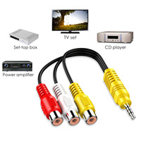 Câble adaptateur AV Audio vidéo stéréo mâle vers 3 RCA femelle 3.5mm pour lecture vidéo et Audio haute Performance pour TV TCL