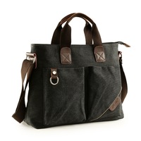 Sac à bandoulière vintage en toile noire pour homme, les meilleures sacoches pour ordinateur portable, sacs messager de créateur pour homme, sacs pour ordinateur portable 1028