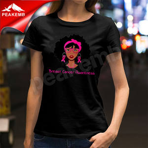 새로운 유방암 인식 아프리카 소녀 인쇄 피트니스 여성 셔츠 2020 - Product Image 3