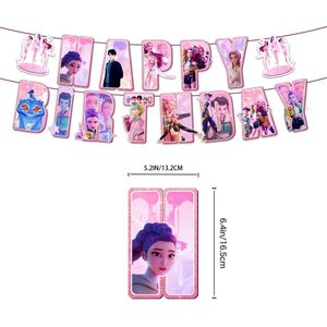 Nouveaux Ballons et Bannière en Papier Thème K-Pop Chasseur de Démons, Décoration de Maison pour Anniversaire d'Enfant, Fournitures de Fête Garçons Huntrix Tiger Saja - Product Image 3