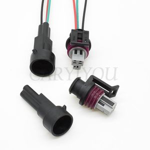 1 Ensemble de connecteurs automobiles 3 broches Delphi LS TPS <span class=keywords><strong>AEM</strong></span> MAP GT150, connecteur femelle et mâle pour capteur de position de papillon 15397275 15397149 - Product Image 1