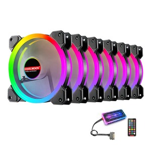 Oem coolmoon chơi game PC RGB Fan 120 mét Nhà Máy Giá PC máy tính Quạt làm mát RGB với điều khiển từ xa LED PC trường hợp fan hâm mộ Máy tính để bàn - Product Image 1