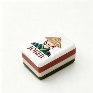 Tuile de Mahjong Joker en acrylique américaine personnalisée en gros avec motif fermier, blanche, rouge, verte, non toxique pour le jeu de Mahjong - Product Image 3