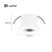 GUPO 24V 2W Mini spot encastré anti-éblouissement à coupelle profonde et corps long pour vitrine de bijoux et vitrine de musée