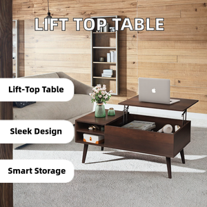 โต๊ะกาแฟไม้สไตล์โมเดิร์นมินิมอล ดีไซน์ยกได้ พับเก็บได้ อเนกประสงค์ ทำมือ น้ำหนักเบา สำหรับห้องนั่งเล่น - Product Image 2