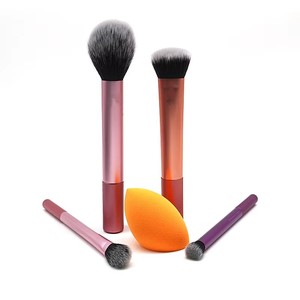 Nouveauté de haute qualité, vente en gros, de luxe, logo végétalien, marque privée rose, véritables techniques professionnelles, ensemble de pinceaux de maquillage - Product Image 1