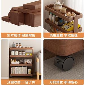 <b>Solid</b> <b>Wood</b> Shelf Movable Storage Rack Rectangle Office Organizer Portable <b>Bookcase</b> Living Room Storage Cabinet - Product Image 3