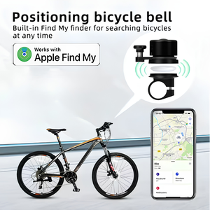 Sonnette de vélo dorée très vendue avec localisateur AirTag intégré pour iOS - Product Image 1