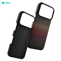 COTECi Housse de Téléphone Portable en Fibre d'Aramide Tissée Ultra-Mince Magnétique avec Support pour Objectif Photo pour iPhone 17 Pro et 17 Pro Max