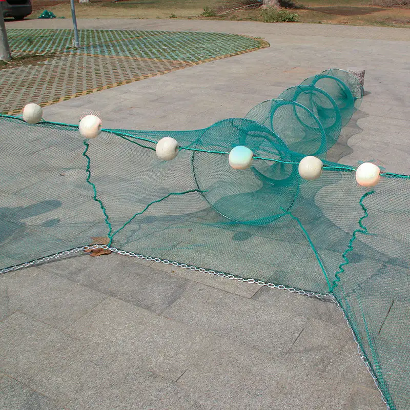 New Stainless Steel Glow Shrimp Trap Fishing Long Train Crab Pot for Catching Netting With Bait Bags Traps
