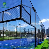 Terrain de padel panoramique extérieur personnalisé avec verre laminé anti-explosion, haute résistance aux chocs, haut de gamme