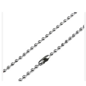 Collar de cadena de cuentas de metal, cadena de bolas de rodillo de acero inoxidable, cadena de bolas de cuentas de 2,4mm - Product Image 4
