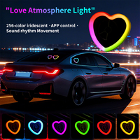 Nouvelle lumière LED néon colorée changeante contrôlée par application et USB pour voiture, lumière d'ambiance pour voiture, triangle de fenêtre universel