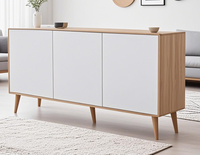 Armoire de rangement moderne en bois pour salon avec design gain de place, 3 compartiments, montage facile