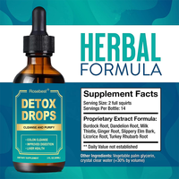 Gouttes liquides détoxifiantes à base de plantes, marque privée OEM, complément alimentaire pour la gestion du poids avec chardon-marie pour le soutien du foie et le nettoyage du côlon