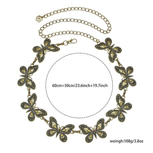Chaîne de taille de style européen et américain, en alliage de zinc, forme cœur, unisexe, chaîne de corps tendance - Product Image 4