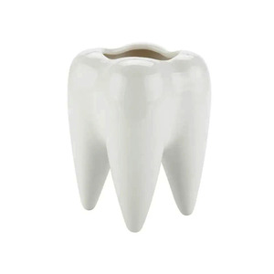 Venta al por mayor forma <span class=keywords><strong>de</strong></span> <span class=keywords><strong>diente</strong></span> <span class=keywords><strong>maceta</strong></span> <span class=keywords><strong>de</strong></span> cerámica Dest organizador decoración popular <span class=keywords><strong>maceta</strong></span> - Product Image 2