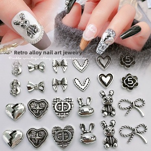 Paso Sico Nouveaux accessoires de nail art 3D rétro tendance style Instagram, <span class=keywords><strong>strass</strong></span> pour ongles mignons en forme de lapin, cœur et fleur - Product Image 2