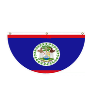 Drapeau de la Belize imprimé sur mesure en forme de demi-cercle pour encourager lors des événements sportifs et décorer les réunions familiales en plein air